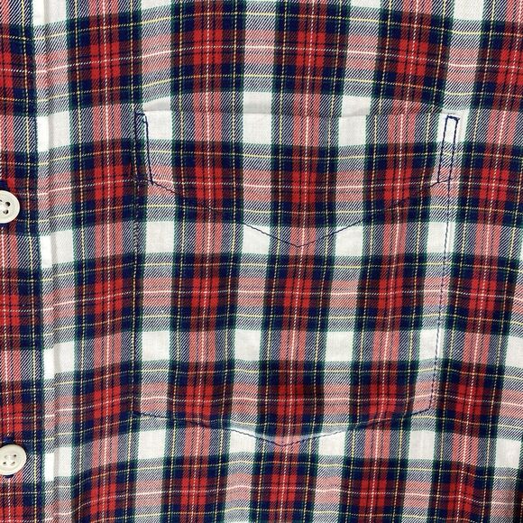 Old Navy Shirt Mens XXL 2Lg Red Plaid Slim Fit Button Down Long Sleeve - Picture 5 of 13
